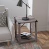image:imageFlash Furniture Wyatt Modern Farmhouse 2 Tier Side Table  Gray Wash Engineered Wood Frame  Black Metal Crisscross Side Braces and Corner AccentsGray Wash