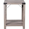 image:imageFlash Furniture Wyatt Modern Farmhouse 2 Tier Side Table  Gray Wash Engineered Wood Frame  Black Metal Crisscross Side Braces and Corner AccentsGray Wash