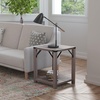 image:imageFlash Furniture Wyatt Modern Farmhouse 2 Tier Side Table  Gray Wash Engineered Wood Frame  Black Metal Crisscross Side Braces and Corner AccentsGray Wash