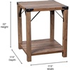 image:imageFlash Furniture Wyatt Modern Farmhouse 2 Tier Side Table  Gray Wash Engineered Wood Frame  Black Metal Crisscross Side Braces and Corner AccentsRustic Oak