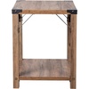 image:imageFlash Furniture Wyatt Modern Farmhouse 2 Tier Side Table  Gray Wash Engineered Wood Frame  Black Metal Crisscross Side Braces and Corner AccentsRustic Oak