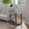 image:imageFlash Furniture Wyatt Modern Farmhouse 2 Tier Side Table  Gray Wash Engineered Wood Frame  Black Metal Crisscross Side Braces and Corner AccentsRustic Oak