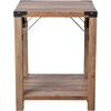 image:imageFlash Furniture Wyatt Modern Farmhouse 2 Tier Side Table  Gray Wash Engineered Wood Frame  Black Metal Crisscross Side Braces and Corner AccentsRustic Oak