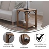 image:imageFlash Furniture Wyatt Modern Farmhouse 2 Tier Side Table  Gray Wash Engineered Wood Frame  Black Metal Crisscross Side Braces and Corner AccentsRustic Oak