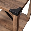 image:imageFlash Furniture Wyatt Modern Farmhouse 2 Tier Side Table  Gray Wash Engineered Wood Frame  Black Metal Crisscross Side Braces and Corner AccentsRustic Oak