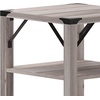 image:imageFlash Furniture Wyatt Modern Farmhouse 3 Tier Side Table  Rustic Oak Engineered Wood Frame  Black Metal Crisscross Side Braces and Corner AccentsGray Wash