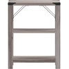 image:imageFlash Furniture Wyatt Modern Farmhouse 3 Tier Side Table  Rustic Oak Engineered Wood Frame  Black Metal Crisscross Side Braces and Corner AccentsGray Wash