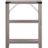 image:imageFlash Furniture Wyatt Modern Farmhouse 3 Tier Side Table  Rustic Oak Engineered Wood Frame  Black Metal Crisscross Side Braces and Corner AccentsGray Wash