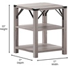 image:imageFlash Furniture Wyatt Modern Farmhouse 3 Tier Side Table  Rustic Oak Engineered Wood Frame  Black Metal Crisscross Side Braces and Corner AccentsGray Wash