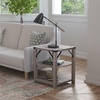 image:imageFlash Furniture Wyatt Modern Farmhouse 3 Tier Side Table  Rustic Oak Engineered Wood Frame  Black Metal Crisscross Side Braces and Corner AccentsGray Wash