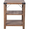 image:imageFlash Furniture Wyatt Modern Farmhouse 3 Tier Side Table  Rustic Oak Engineered Wood Frame  Black Metal Crisscross Side Braces and Corner AccentsRustic Oak