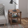 image:imageFlash Furniture Wyatt Modern Farmhouse 3 Tier Side Table  Rustic Oak Engineered Wood Frame  Black Metal Crisscross Side Braces and Corner AccentsRustic Oak