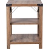 image:imageFlash Furniture Wyatt Modern Farmhouse 3 Tier Side Table  Rustic Oak Engineered Wood Frame  Black Metal Crisscross Side Braces and Corner AccentsRustic Oak