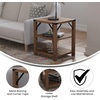 image:imageFlash Furniture Wyatt Modern Farmhouse 3 Tier Side Table  Rustic Oak Engineered Wood Frame  Black Metal Crisscross Side Braces and Corner AccentsRustic Oak