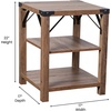 image:imageFlash Furniture Wyatt Modern Farmhouse 3 Tier Side Table  Rustic Oak Engineered Wood Frame  Black Metal Crisscross Side Braces and Corner AccentsRustic Oak