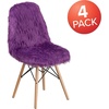 image:imageFlash Furniture Zula 4 Pack Shaggy Dog Purple Accent ChairPurple