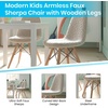 image:imageFlash Furniture Zula Kids Modern Padded Faux Faux Shearling Accent Chair  Padded OffWhite Faux Shearling Upholstery  Beechwood Legs