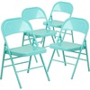 image:imageFlash Furniture 2 Pack HERCULES COLORBURST Series Tantalizing Teal Triple Braced amp Double Hinged Metal Folding Chair4