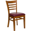 Burgundy Vinyl Seat/Cherry Wood Frame