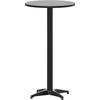 image:imageFlash Furniture 2325 Round Aluminum IndoorOutdoor Bar Height Table with FlipUp Top HeavyDuty Aluminum FlipUp Top Cocktail Table SilverBlack
