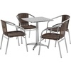 image:imageFlash Furniture 235 Square Aluminum IndoorOutdoor Table Set with 4 Dark Brown Rattan ChairsDark Brown