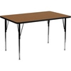 image:imageFlash Furniture 24W x 48L Rectangular Grey Thermal Laminate Activity Table  Standard Height Adjustable LegsOak