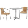 image:imageFlash Furniture 275 Square Aluminum IndoorOutdoor Table Set with 2 Dark Brown Rattan ChairsBeige