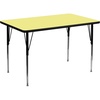image:imageFlash Furniture 36W x 72L Rectangular Oak Thermal Laminate Activity Table  Standard Height Adjustable LegsYellow