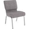 image:imageFlash Furniture 4 Pack HERCULES Series 21W Stacking Church Chair in Black Fabric  Silver Vein FrameGray FabricSilver Vein Frame