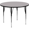 image:imageFlash Furniture 48 Round Oak Thermal Laminate Activity Table  Standard Height Adjustable LegsGrey