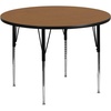 image:imageFlash Furniture 48 Round Oak Thermal Laminate Activity Table  Standard Height Adjustable LegsOak