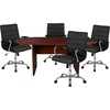 image:imageFlash Furniture 5 Piece Mahogany Oval Conference Table Set with 4 Black and Chrome LeatherSoft Executive ChairsMahogany