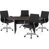 image:imageFlash Furniture 5 Piece Mahogany Oval Conference Table Set with 4 Black and Chrome LeatherSoft Executive ChairsRustic Gray