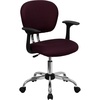 image:imageFlash Furniture Beverly MidBack Burgundy Mesh Padded Swivel Task Office Chair with Chrome Base and Arms