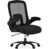 image:imageFlash Furniture Big amp Tall Swivel Office and Gaming Chair with LeatherSoft Seat Mesh Office Chair with FlipUp Armrests and Adjustable Height BlackBlack FabricMesh