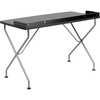 image:imageFlash Furniture Black Computer Desk with Raised Border and Silver Metal FrameBlack
