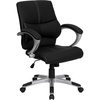 image:imageFlash Furniture Bodie MidBack Black LeatherSoft Contemporary Swivel Managers Office Chair with Arms