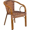 image:imageFlash Furniture Cadiz Series Dark Red BambooAluminum IndoorOutdoor RestaurantPatio Chair with Burning Brown RattanBurning Brown RattanDark Red Bambooaluminum Frame