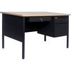 image:imageFlash Furniture Cambridge Right Side Single Pedestal Desk with 3 Locking Drawers Commercial Grade Teachers or Office Desk 30x48 Metal Frame WalnutBlackWhite Oak