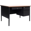 image:imageFlash Furniture Cambridge Right Side Single Pedestal Desk with 3 Locking Drawers Commercial Grade Teachers or Office Desk 30x48 Metal Frame WalnutBlackWalnut