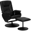 image:imageFlash Furniture Cason Massaging Adjustable Recliner with Deep Side Pockets and Ottoman with Wrapped Base in Black LeatherSoftBlack