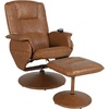 image:imageFlash Furniture Cason Massaging Adjustable Recliner with Deep Side Pockets and Ottoman with Wrapped Base in Black LeatherSoftBrown