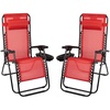 image:imageFlash Furniture Celestial Adjustable Folding Mesh Zero Gravity Reclining Lounge Chair with Pillow and Cup Holder Tray in Black Set of 2Red