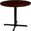 image:imageFlash Furniture Chapman 36 Round Multipurpose Conference Table Business Meeting Table for Office and Conference Rooms Rustic GrayMahogany
