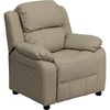 image:imageFlash Furniture Charlie Vinyl Kids Recliner with FlipUp Storage Arms and Safety Recline Contemporary Reclining Chair for Kids Supports up to 90 lbs Hot PinkBeige Vinyl