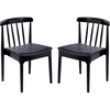 image:imageFlash Furniture Chester Solid Wood Dining Chair Commercial Grade Restaurant Chair with Curved Spindle Backrest and Vinyl Padded Seat Set of 2 Antique WhiteBeigeBlack Vinyl SeatBlack Wood Frame