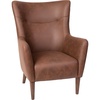 image:imageFlash Furniture Connor Traditional Wingback Accent Chair Commercial Grade Faux Leather Upholstery and Wooden Frame and Legs Light BrownDark Brown