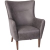 image:imageFlash Furniture Connor Traditional Wingback Accent Chair Commercial Grade Faux Leather Upholstery and Wooden Frame and Legs Light BrownDark Gray