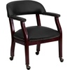 image:imageFlash Furniture Diamond Burgundy LeatherSoft Conference Chair with Accent Nail Trim and CastersBlack Leathersoft