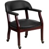 image:imageFlash Furniture Diamond Burgundy LeatherSoft Conference Chair with Accent Nail Trim and CastersBlack Vinyl